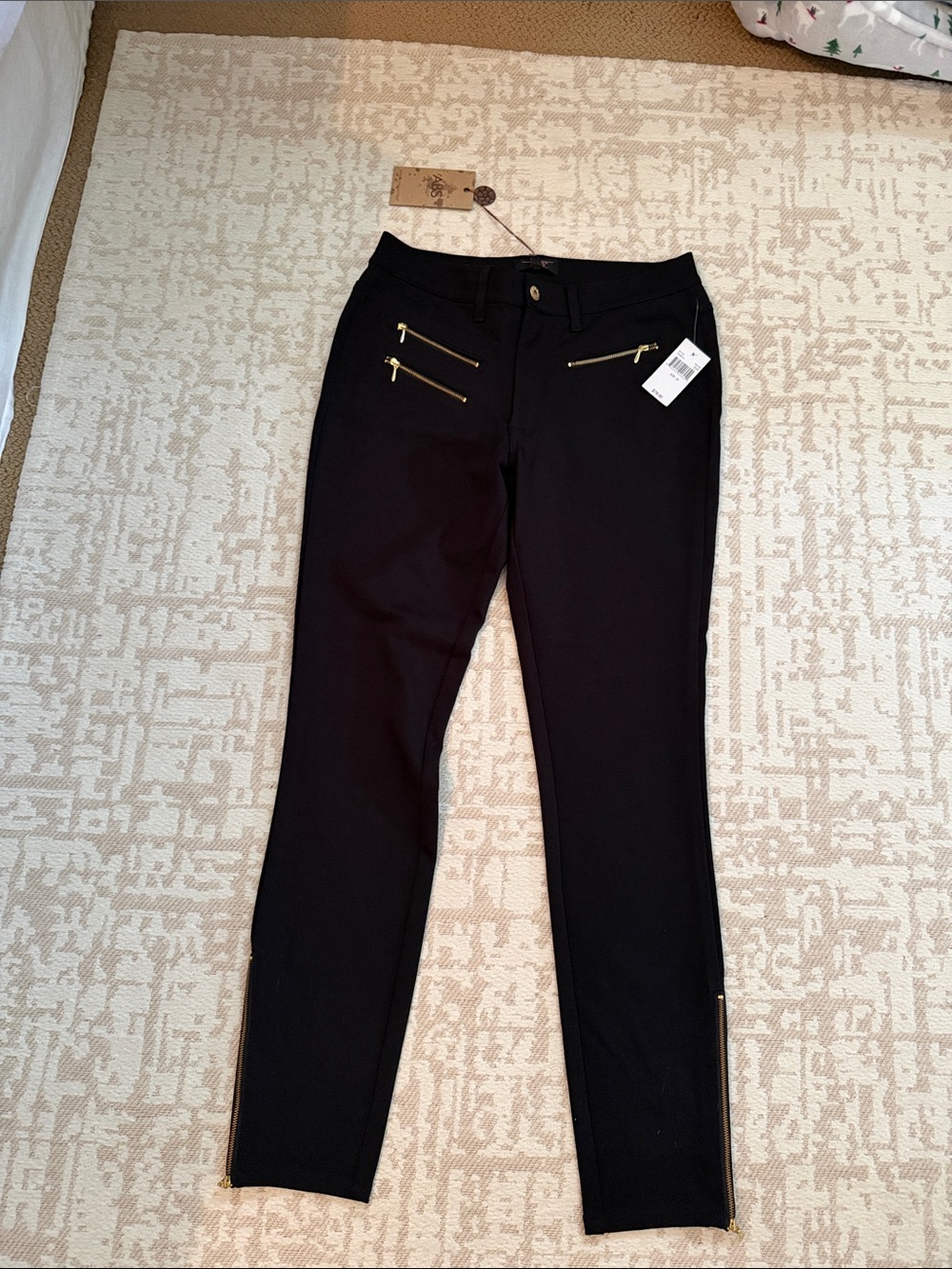 ABS Allen Schwartz Black Zip-Pocket Skinny Pants